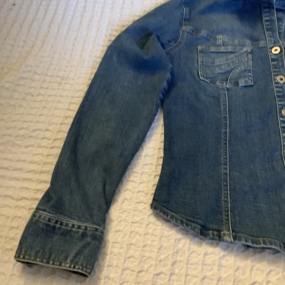 Tommy Hilfiger blue washed denim shirt/ jacket Size Medium - Picture 6 of 14